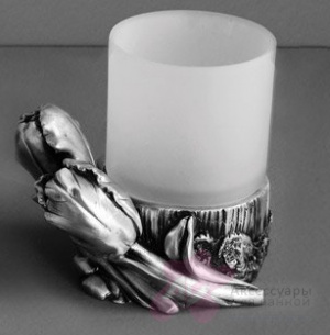 Стакан Art&Max Tulip AM-B-0082D-T настольный серебро