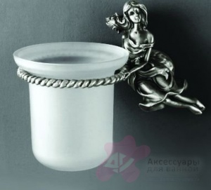 Держатель с колбой Art&Max Athena AM-B-0611-T для ершика настенный серебро