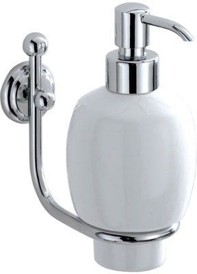 Дозатор для мыла Carbonari Teresa PSTE2 CR / ORO подвесной хром / золото / керамика белая