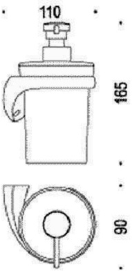 Дозатор для мыла Colombo Link B9310.000 DX подвесной (правый хром / стекло матовое