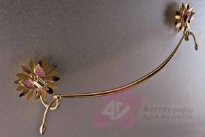 Полотенцедержатель Etruska Papillon 4758/55/PERLA одинарный 46,5 см золото/белый