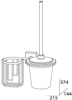 Ерш FBS Esperado ESP 058 для туалета подвесной с держателем освежителя воздуха (справа хром / стекло матированное