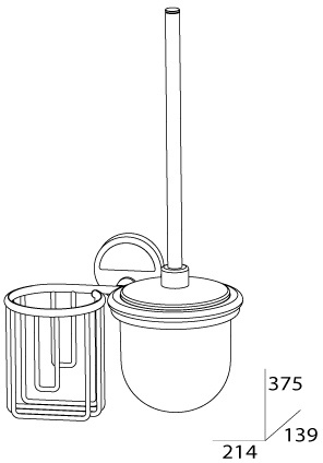 Ерш FBS Luxia LUX 058 для туалета подвесной с держателем освежителя воздуха (справа хром / хрусталь матовый