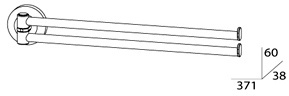 Полотенцедержатель FBS Standard STA 044 двойной поворотный длина 37,1 см цвет хром
