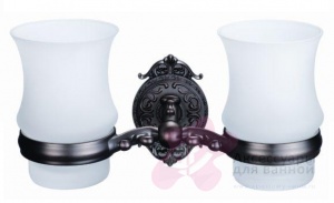 Стакан Hayta Gabriel 13905G/VBR подвесной двойной Antic Brass (состаренная латунь/стекло