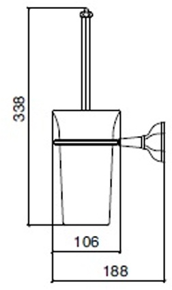 Ершик Sbordoni Deco DE111CR для туалета настенный хром/керамика