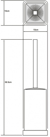 Ершик для туалета Wasserkraft K-1037 напольный хром /стекло матовое