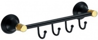 Подробнее о Вешалка с крючками Fixsen Luksor FX-71605-4B на планке (4 шт.) цвет черный