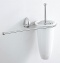 Ершик с полотенцедержателем Carbonari Monster SCMO2 SS для туалета настенный хром матовый / керамика белая