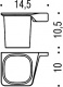 Стакан Colombo Alize B2502 DX подвесной (правый хром