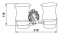 Стакан Hayta Gabriel 13905G/VBR подвесной двойной Antic Brass (состаренная латунь/стекло